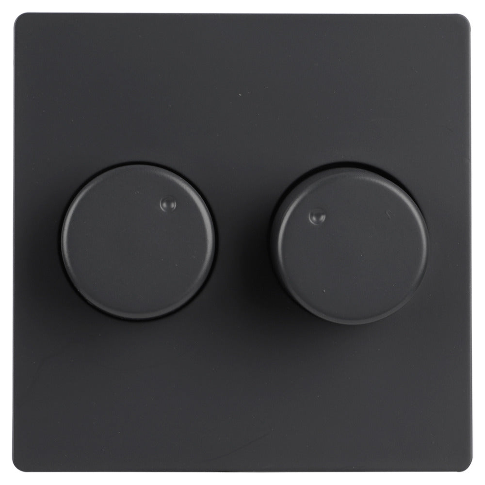 Berker Q1 Centraalplaat Duo-Dimmer Met Knop Antraciet-879018