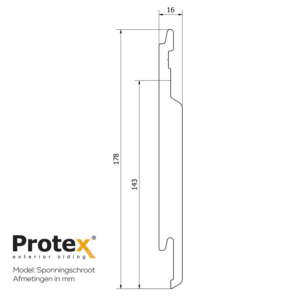 Protex Urban Zuiver Wit RAL9010 16x143x4000mm-887568