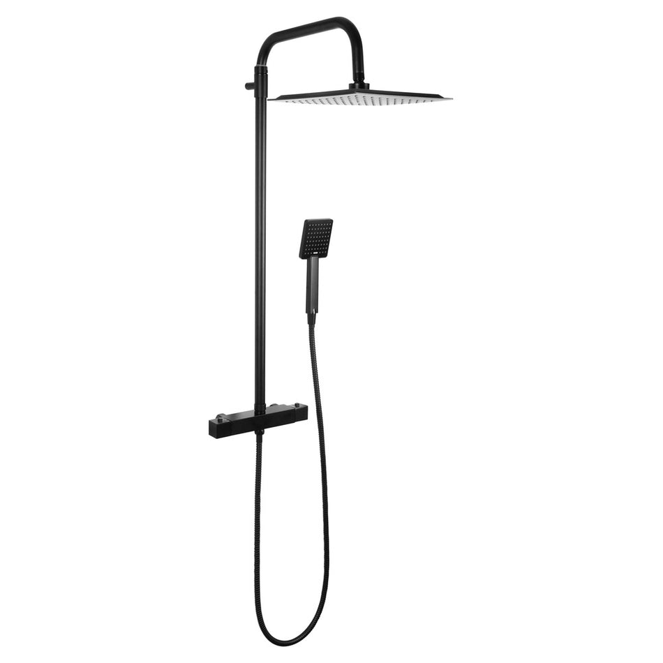 Differnz Thermoline Doucheset/Thermostaat Regendouche Vierkant Mat Zwart-897474