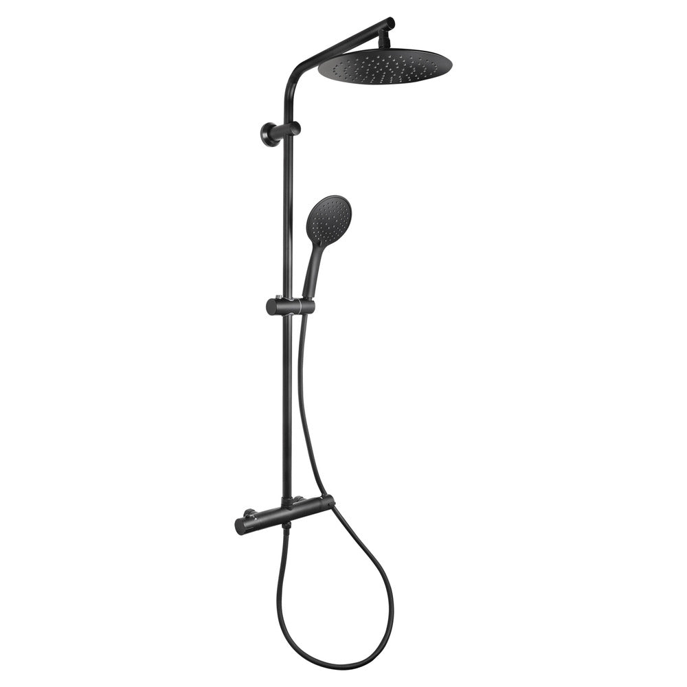 Differnz Thermoline Doucheset/Thermostaat Regendouche Rond Mat Zwart-897475