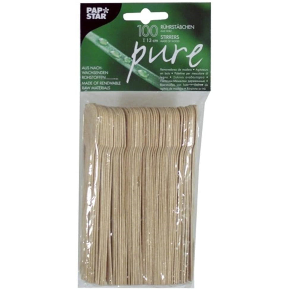 Houten Roerstaafjes 130mm 100st-898064