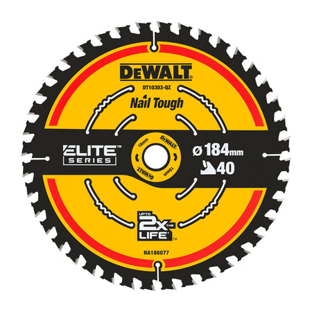 DeWalt Cirkelzaagblad DT10303-QZ Finish Kerf 1,65mm 184x16 40T-918368