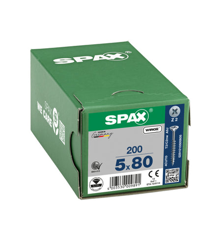 SPAX Universele Schroef Verzinkt VK 5x80mm Deeldraad PZ2 200st-918498