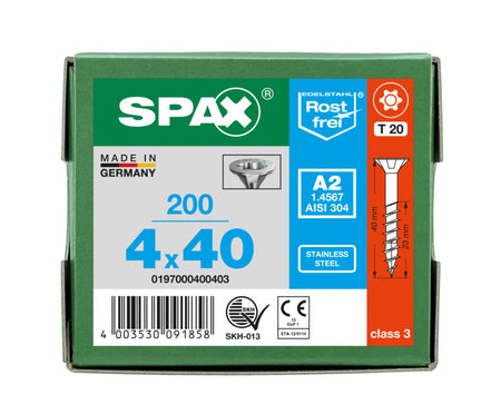 SPAX Universele Schroef RVS A2 VK Deeldraad-918500