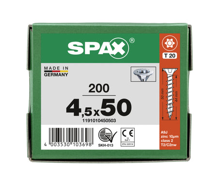 SPAX Universele Schroef Verzinkt VK Voldraad 200st-918529