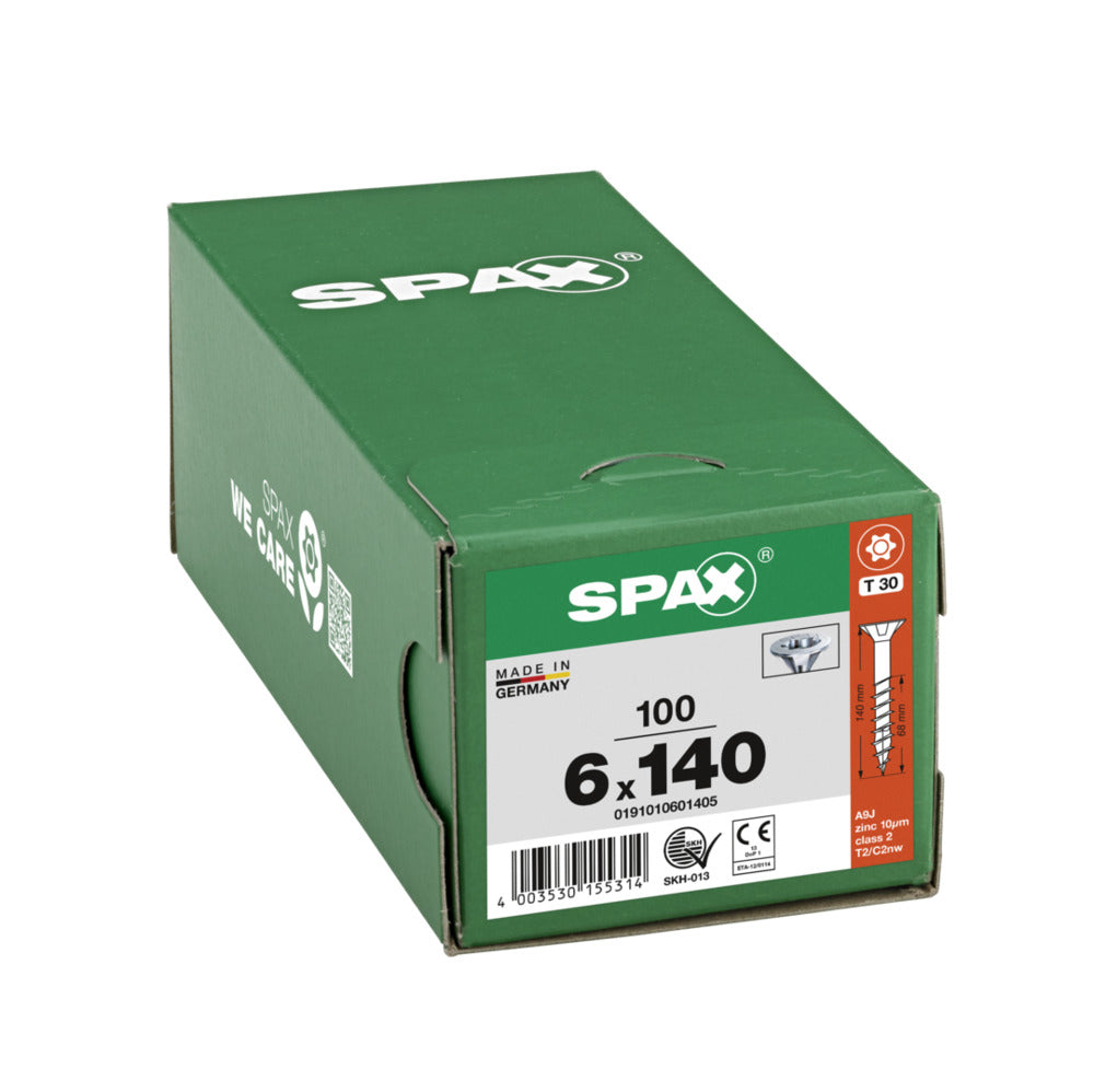 SPAX Universele Schroef Verzinkt VK 6x140mm Deeldraad T-STAR Plus T30 100st-918551