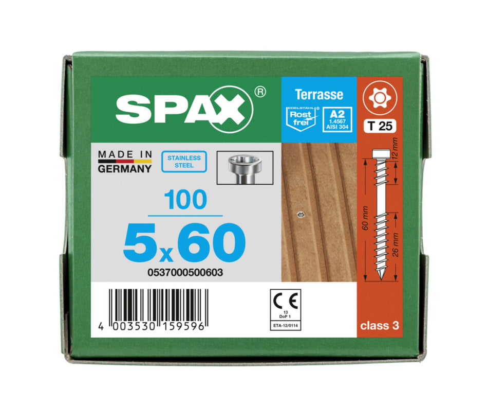 SPAX Terrasschroef RVS A2 CK 5mm T25-918566