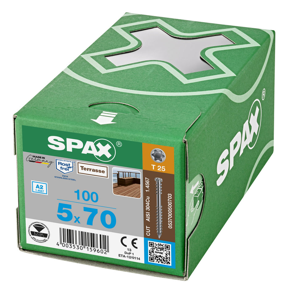 SPAX Terrasschroef RVS A2 CK 5mm T25-918567