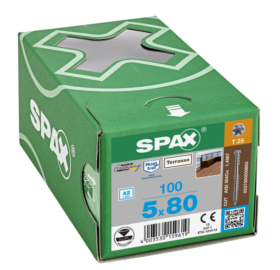 SPAX Terrasschroef RVS A2 CK 5mm T25-918568