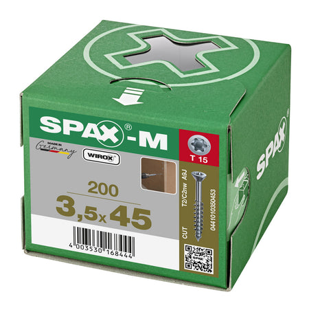 SPAX MDF Schroef Verzinkt VK Deeldraad 200st-918607