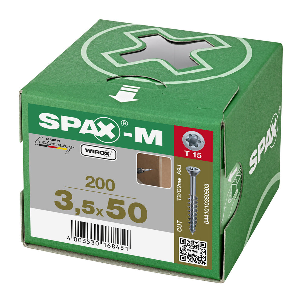 SPAX MDF Schroef Verzinkt VK Deeldraad 200st-918608