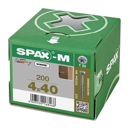 SPAX MDF Schroef Verzinkt VK Deeldraad 200st-918609