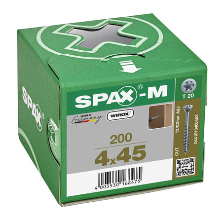 SPAX MDF Schroef Verzinkt VK Deeldraad 200st-918610