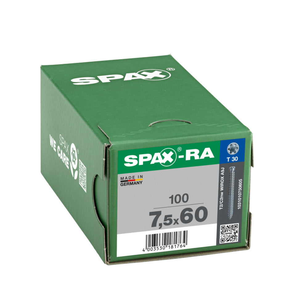 SPAX Kozijnschroef Verzinkt CK Voldraad 7,5mm T30 100st-918613