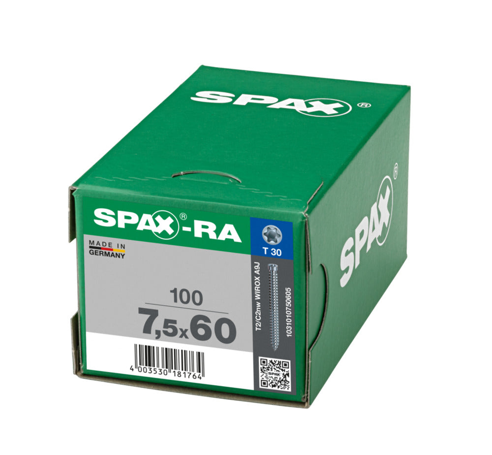 SPAX Kozijnschroef Verzinkt CK Voldraad 7,5mm T30 100st-918613