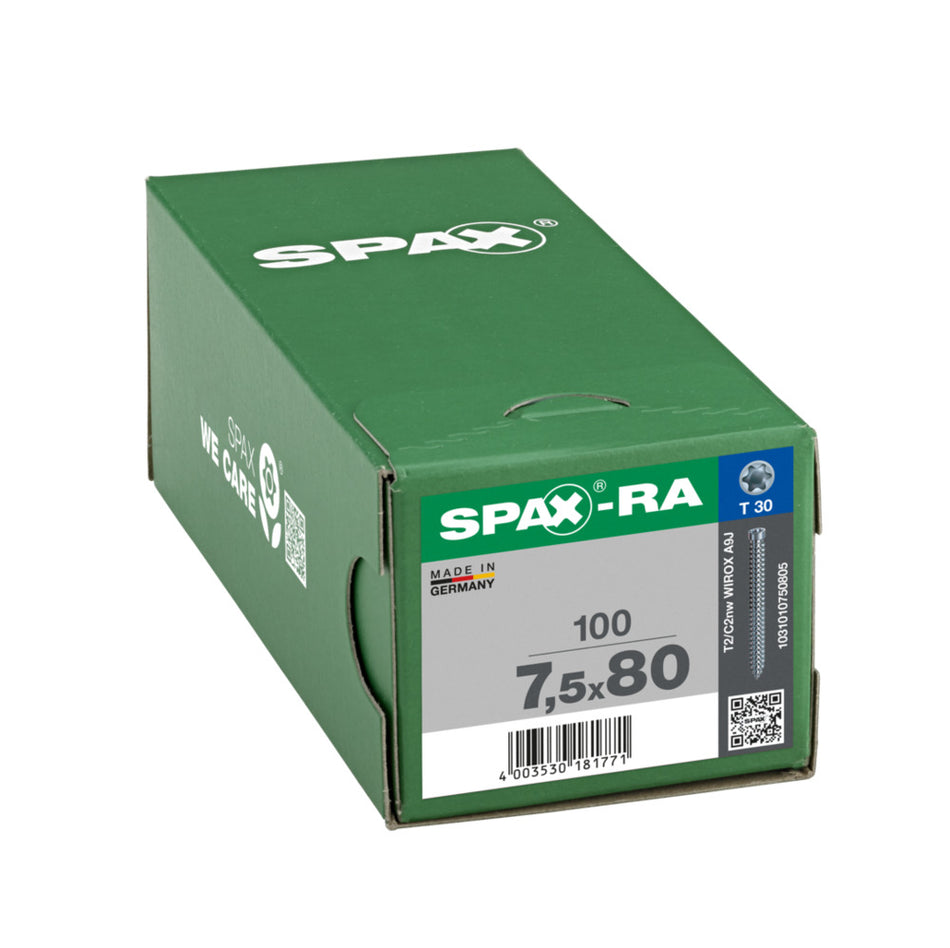 SPAX Kozijnschroef Verzinkt CK Voldraad 7,5mm T30 100st-918614