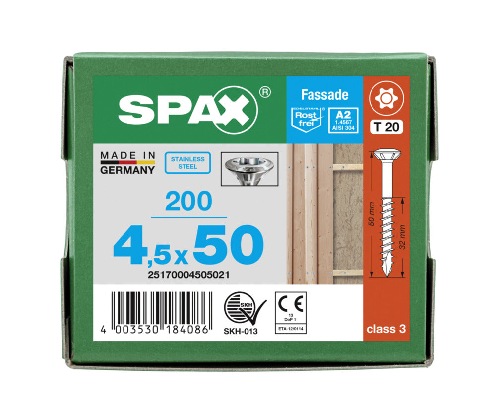 SPAX Gevelschroef RVS A2 LK 4,5mm Deeldraad T-STAR Plus T20-918618