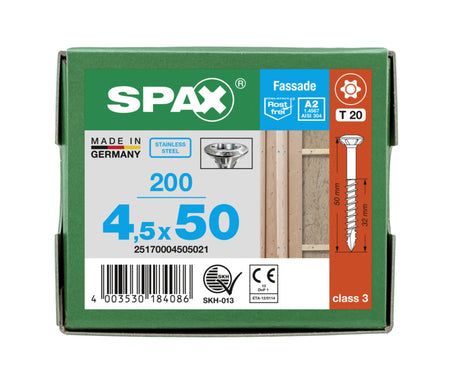 SPAX Gevelschroef RVS A2 LK 4,5mm Deeldraad T-STAR Plus T20-918618