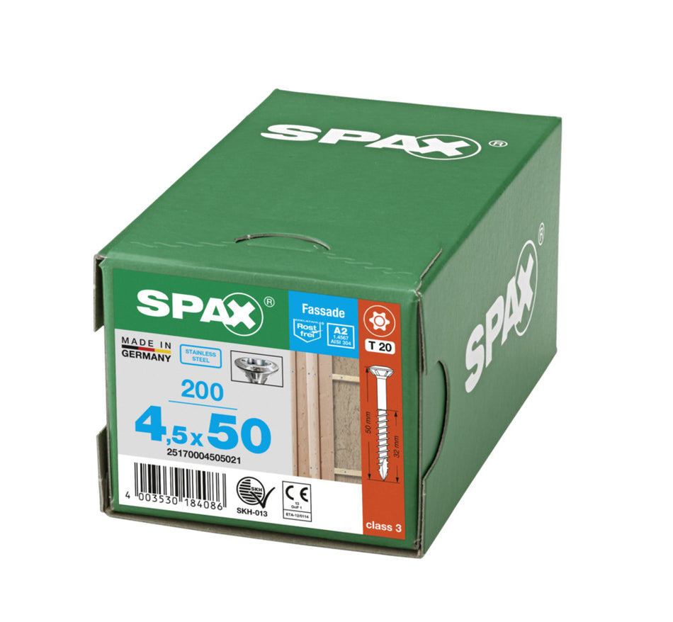 SPAX Gevelschroef RVS A2 LK 4,5mm Deeldraad T-STAR Plus T20-918618