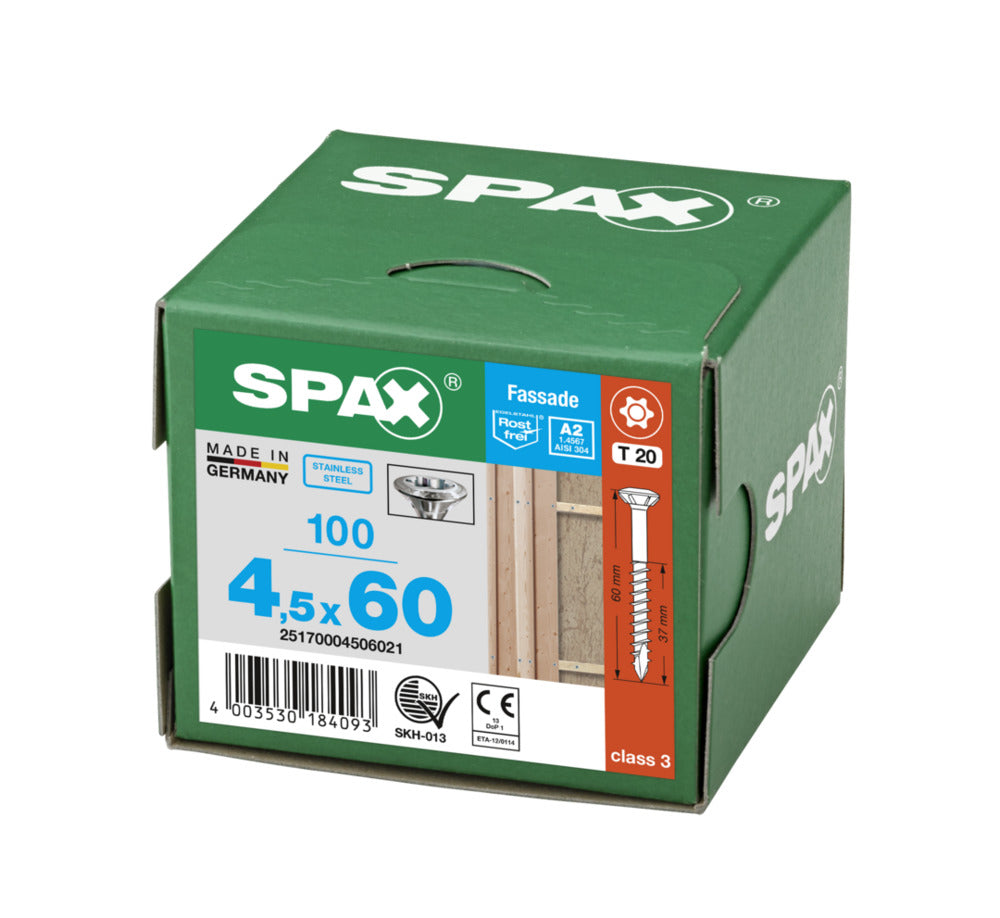 SPAX Gevelschroef RVS A2 LK 4,5mm Deeldraad T-STAR Plus T20-918619