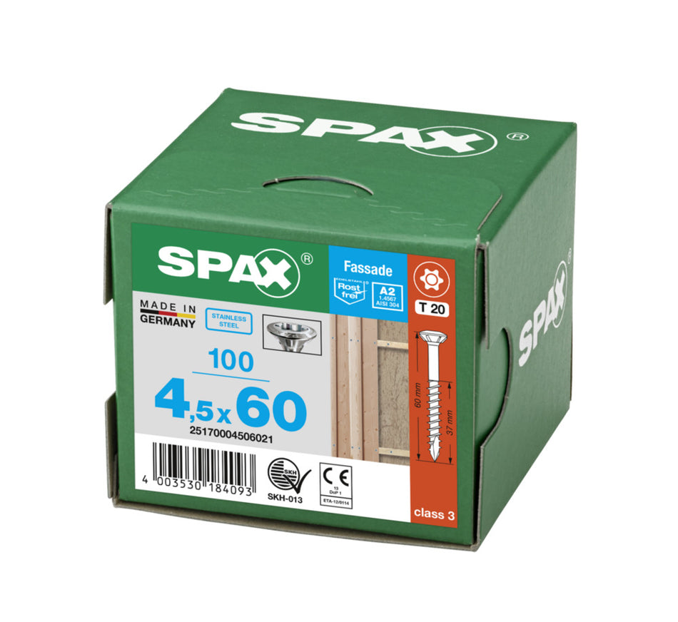 SPAX Gevelschroef RVS A2 LK 4,5mm Deeldraad T-STAR Plus T20-918619