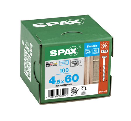 SPAX Gevelschroef RVS A2 LK 4,5mm Deeldraad T-STAR Plus T20-918619