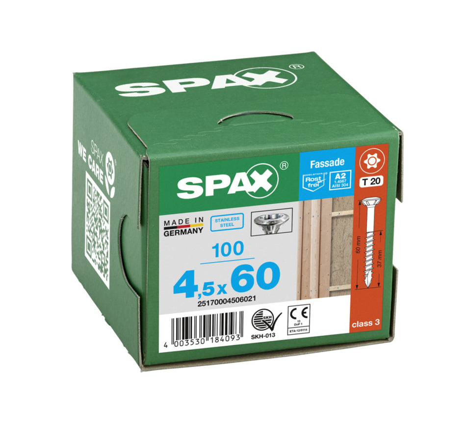 SPAX Gevelschroef RVS A2 LK 4,5mm Deeldraad T-STAR Plus T20-918619