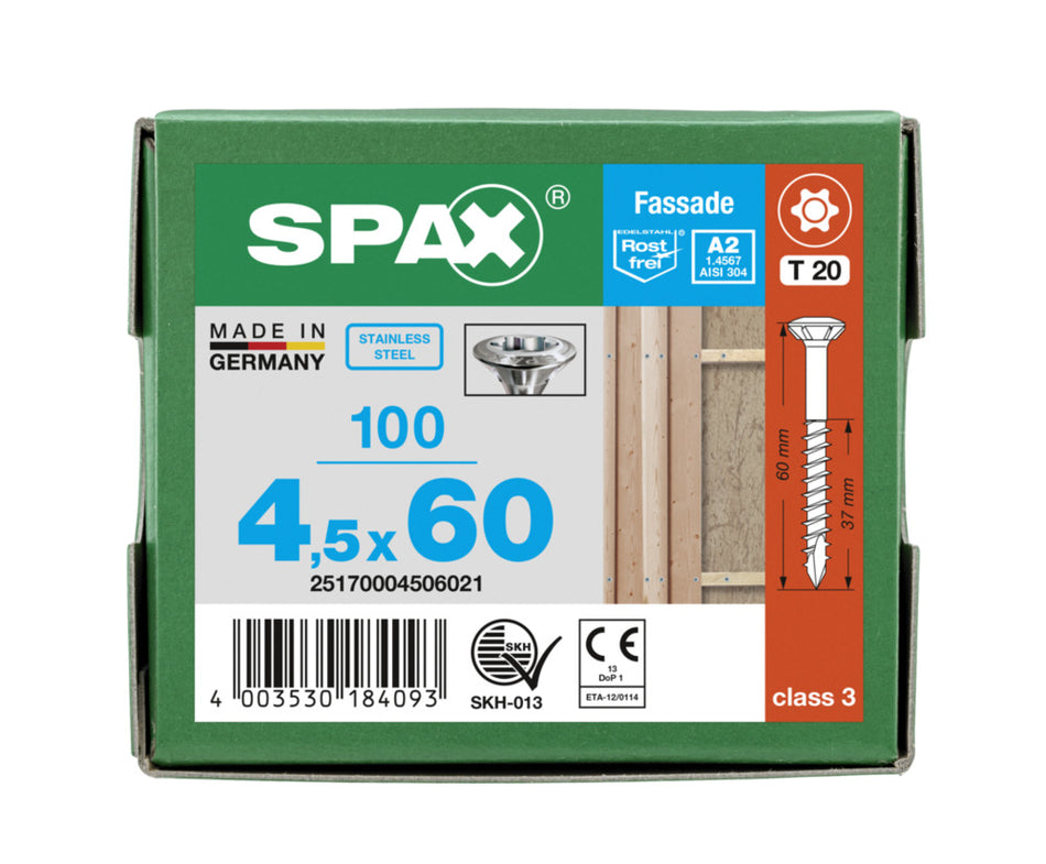 SPAX Gevelschroef RVS A2 LK 4,5mm Deeldraad T-STAR Plus T20-918619