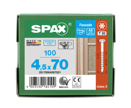 SPAX Gevelschroef RVS A2 LK 4,5mm Deeldraad T-STAR Plus T20-918620