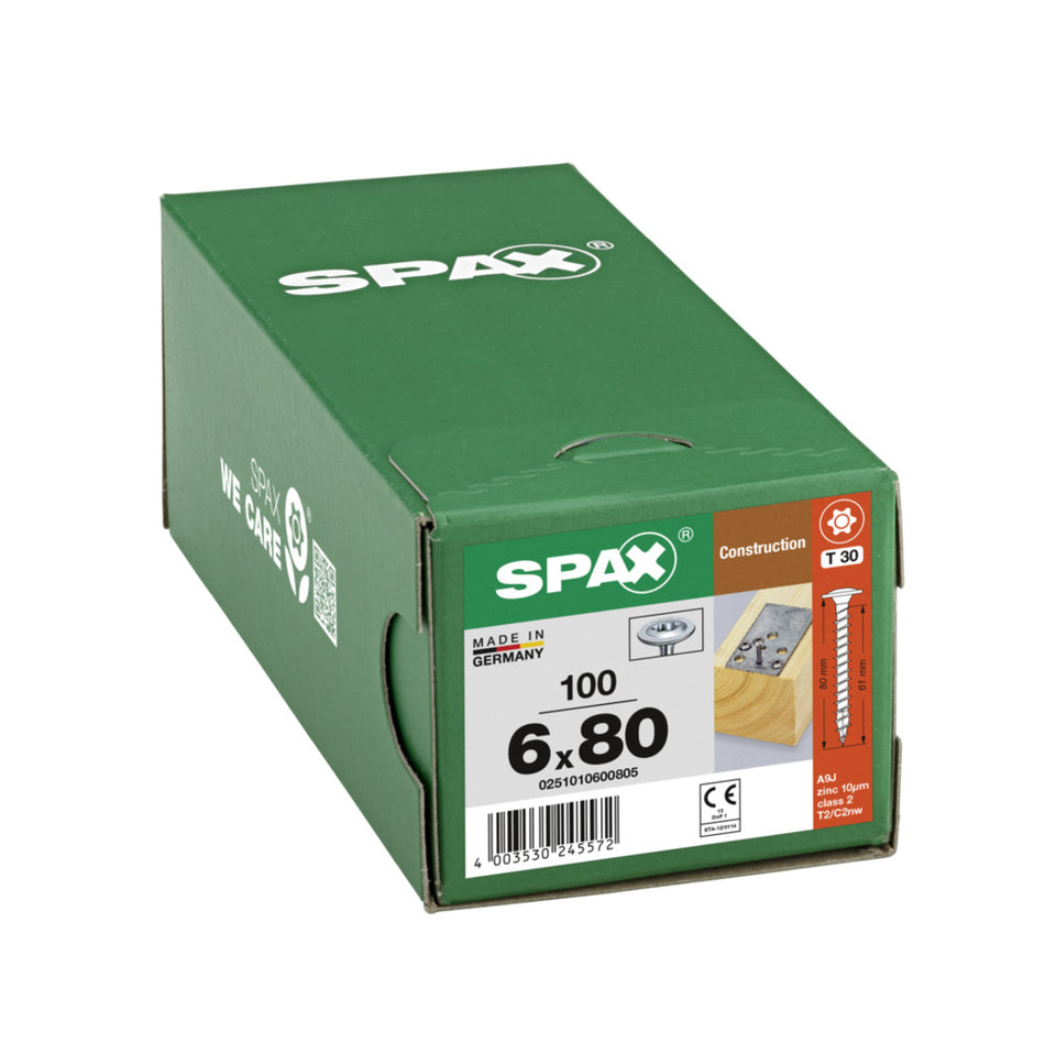 SPAX Tellerkopschroef Verzinkt DK 6mm Voldraad T30-918628