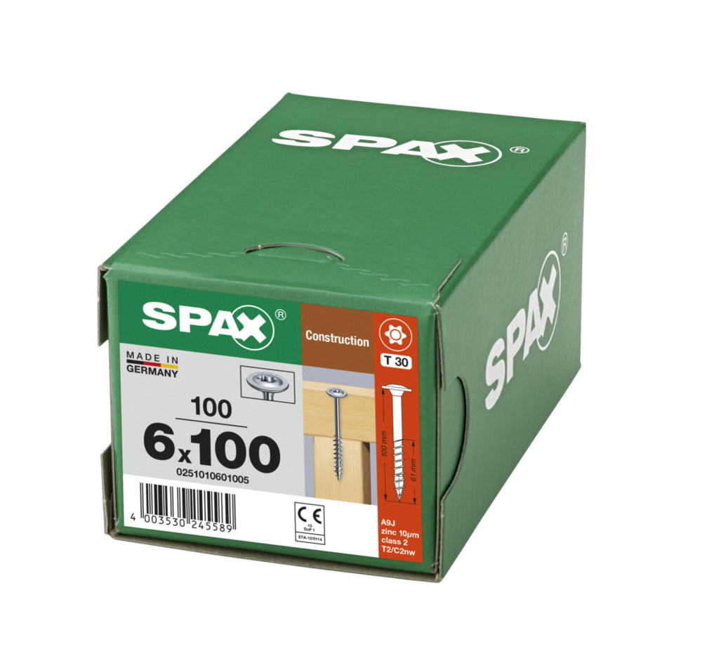 SPAX Tellerkopschroef Verzinkt DK 8mm Deeldraad T3 100st-918629