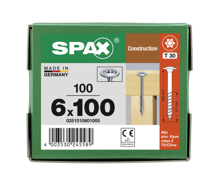 SPAX Tellerkopschroef Verzinkt DK 8mm Deeldraad T3 100st-918629