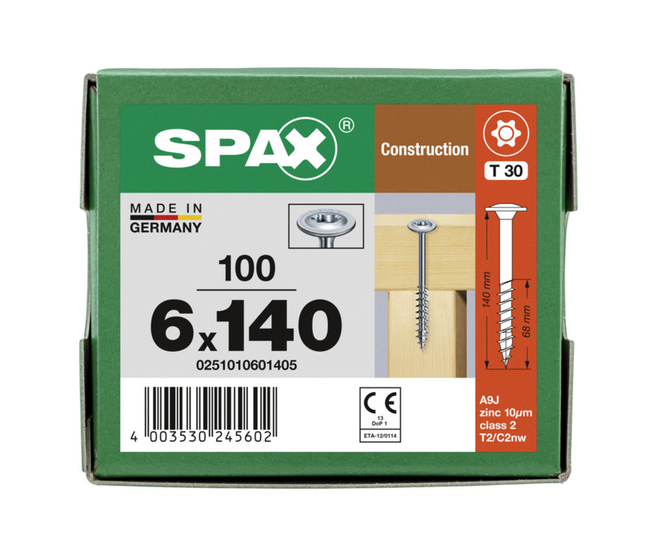 SPAX Tellerkopschroef Verzinkt DK 8mm Deeldraad T3 100st-918631