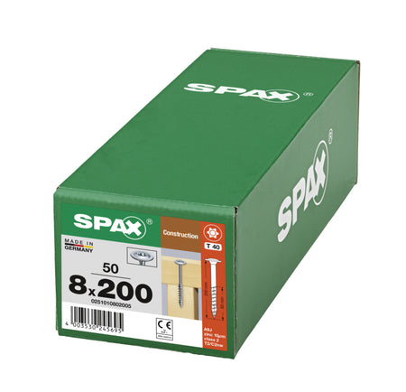 SPAX Tellerkopschroef Verzinkt DK 8mm Deeldraad T40 50st-918636