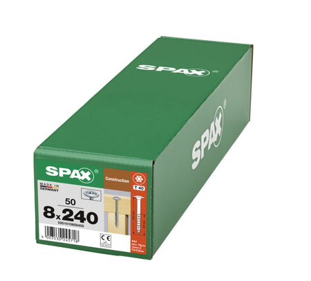 SPAX Tellerkopschroef Verzinkt DK 8mm Deeldraad T40 50st-918637
