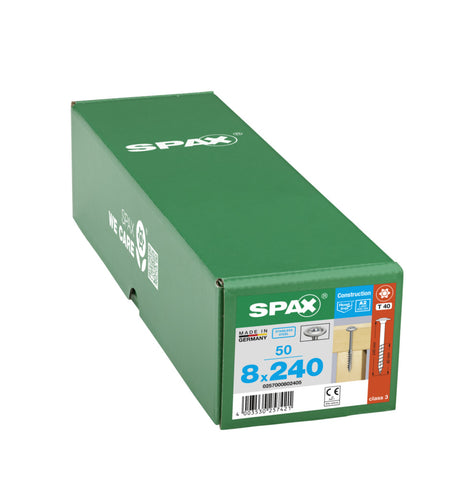 SPAX Tellerkopschroef RVS A2 DK 8mm Deeldraad T-STAR Plus T40 50st-918640