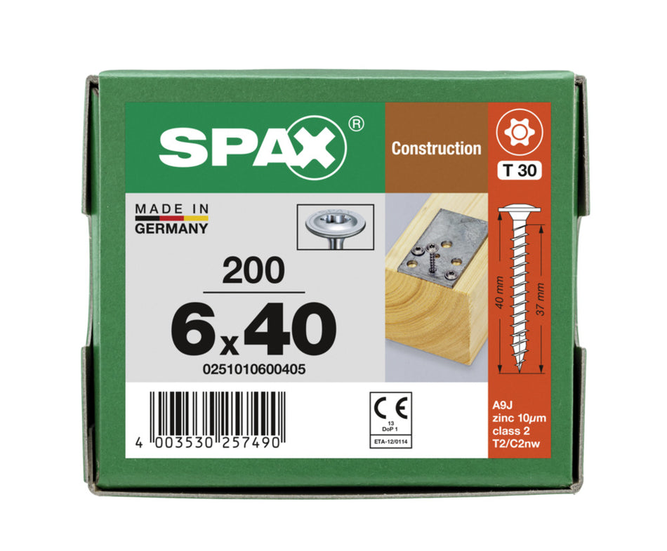 SPAX Tellerkopschroef Verzinkt DK 6mm Voldraad T30-918641