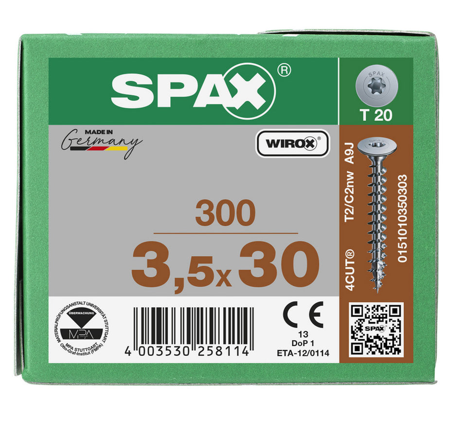 SPAX Achterwandschroef Verzinkt Voldraad 300st-918644
