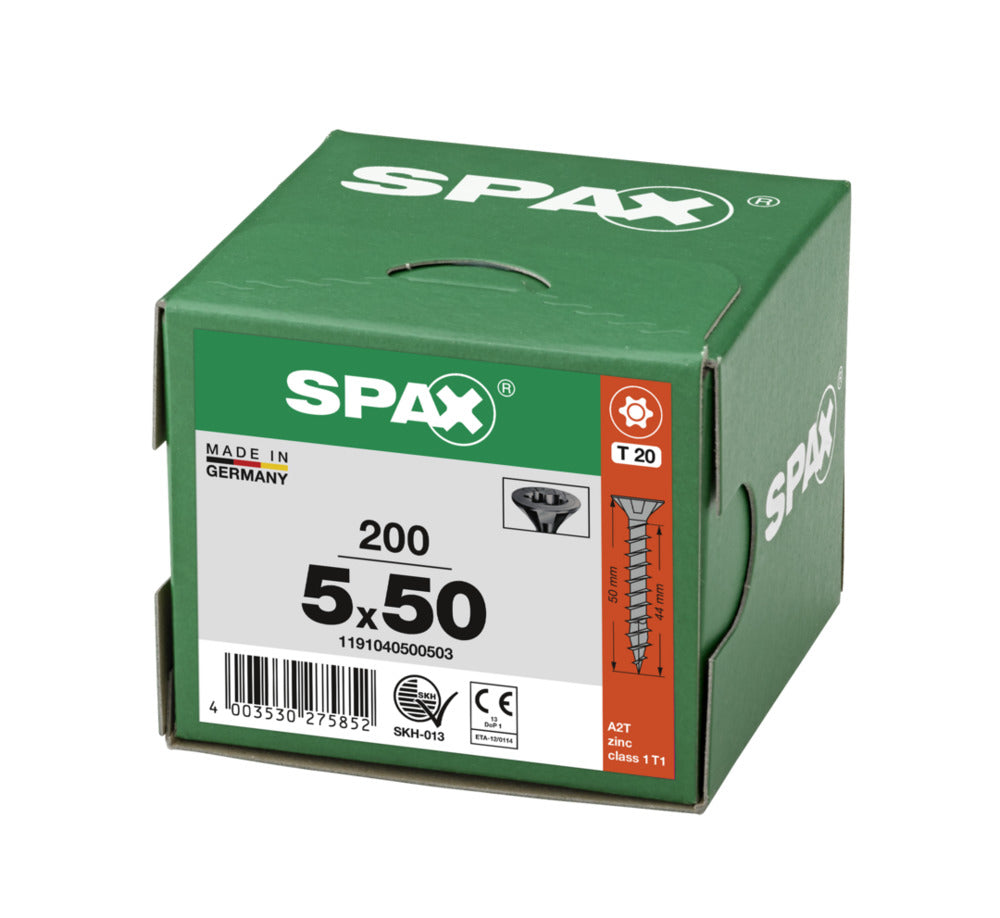 SPAX Universele Schroef Verzinkt VK Voldraad Zwart T20 200st-918657