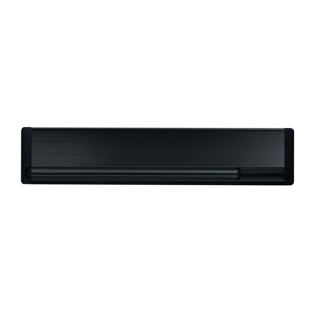 AXA Briefplaat Rechthoekig Met Klep/RegenrandRVS Zwart 340x80mm-920543