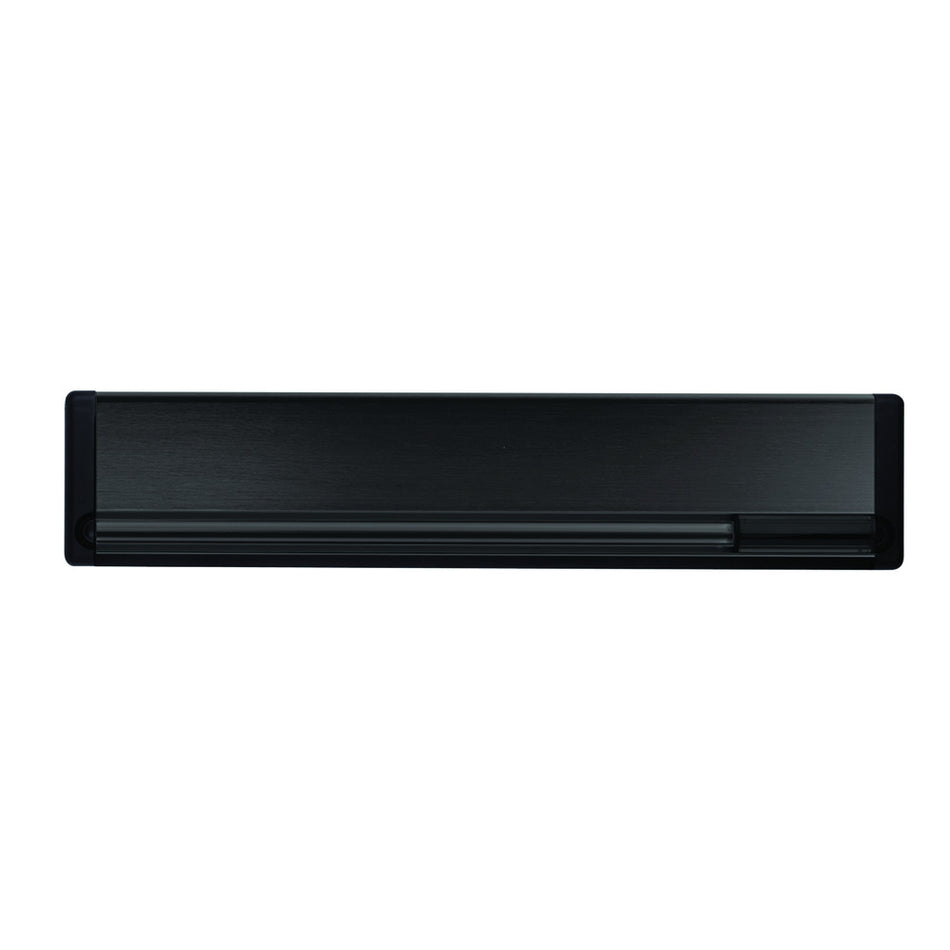 AXA Briefplaat Rechthoekig Met Klep/RegenrandRVS Zwart 340x80mm-920543
