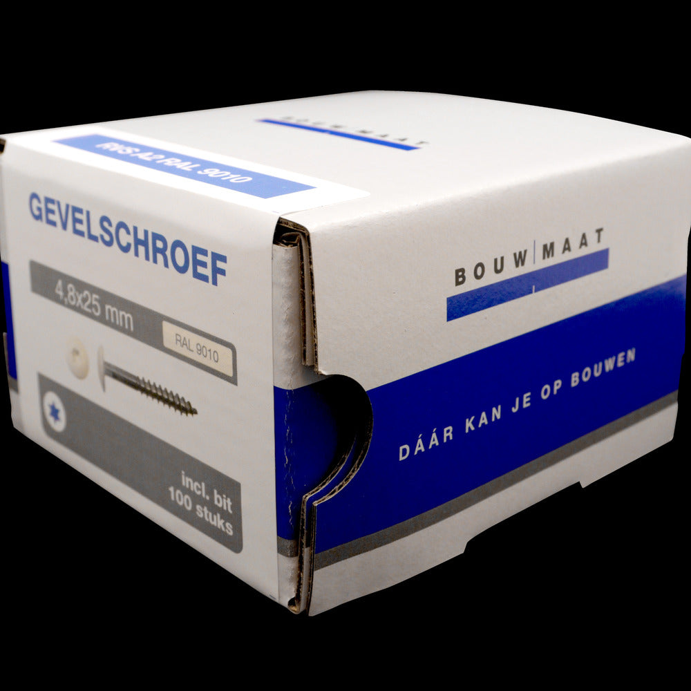 Bouwmaat HPL Schroef RVS Gebroken Wit 4,8mm T20 100st-921080