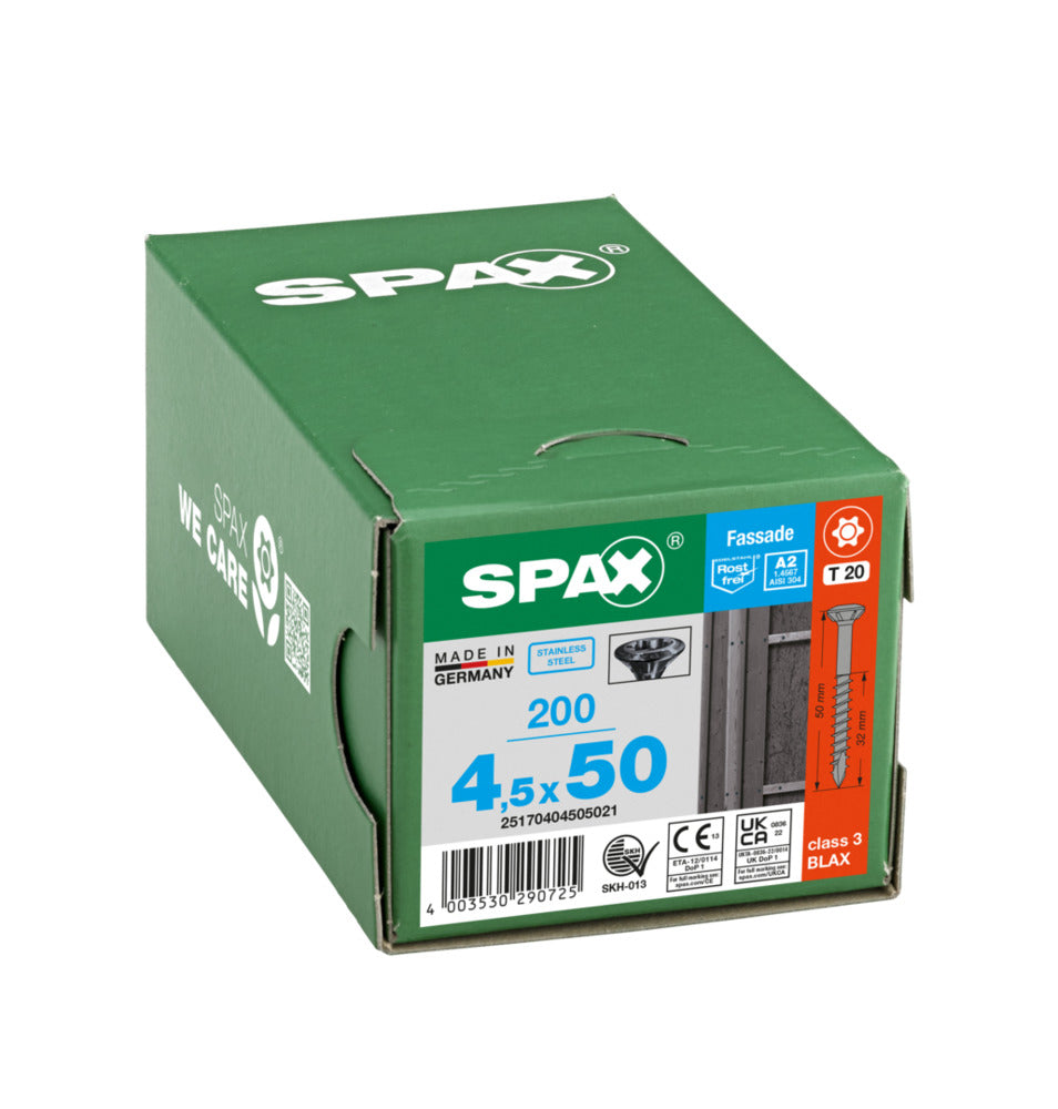SPAX Gevelschroef RVS A2 VK Deeldraad Zwart T20-921987
