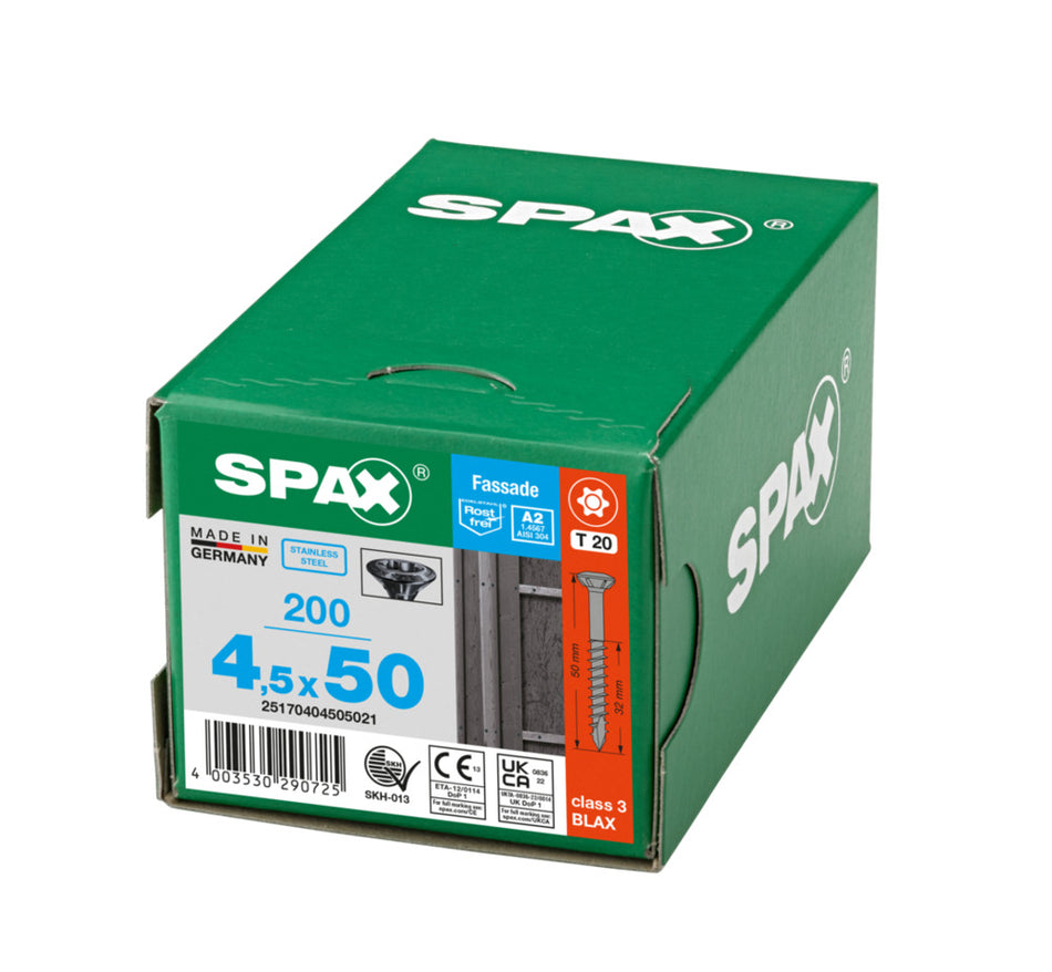 SPAX Gevelschroef RVS A2 VK Deeldraad Zwart T20-921987