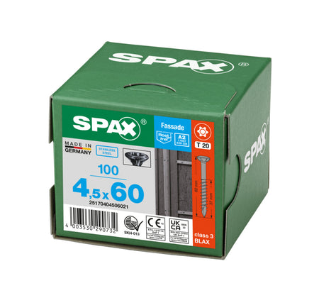 SPAX Gevelschroef RVS A2 VK Deeldraad Zwart T20-921988