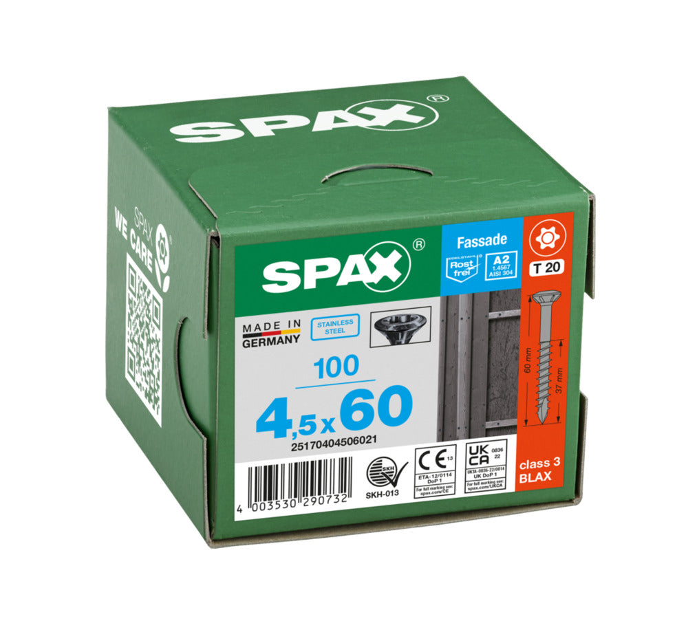 SPAX Gevelschroef RVS A2 VK Deeldraad Zwart T20-921988