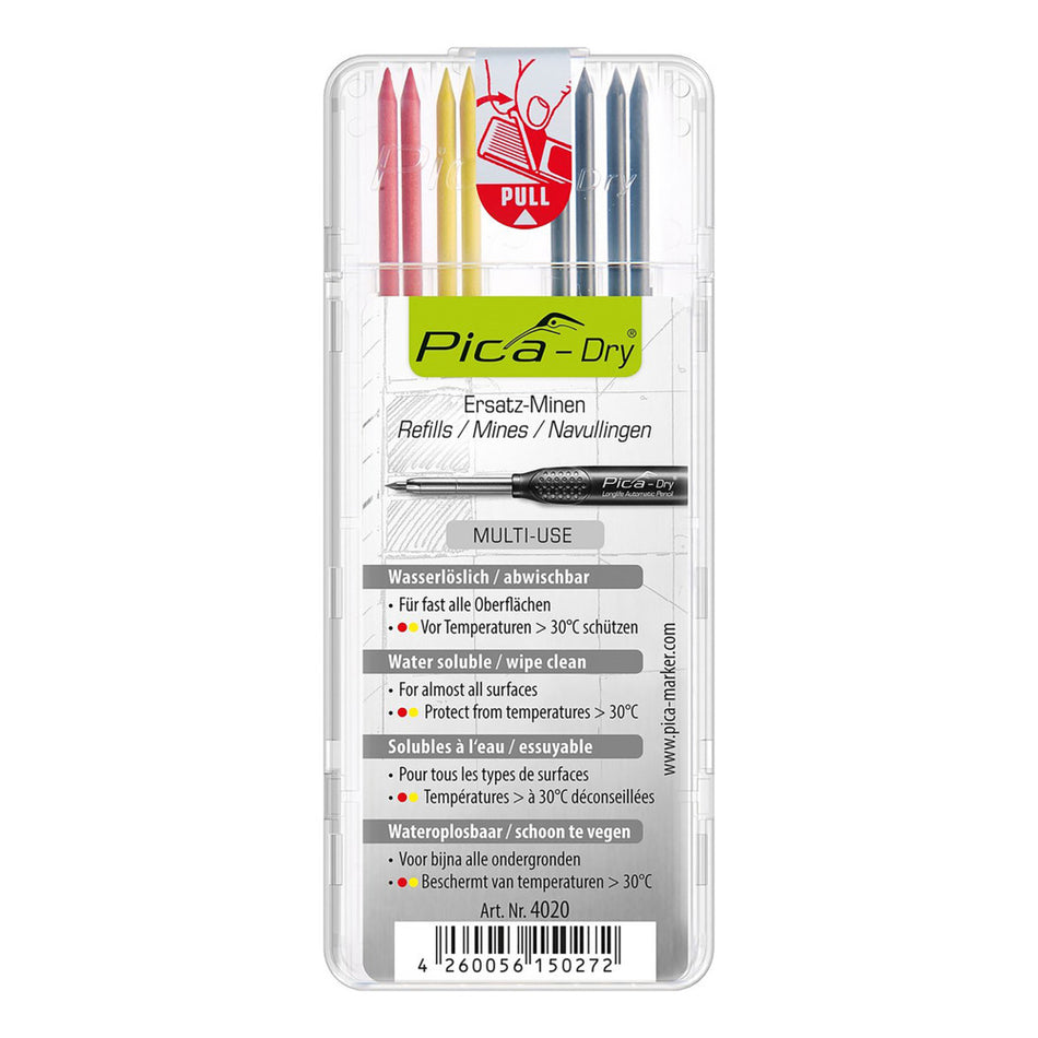 Pica 4020 Dry Navulling Basic 4 Grafiet 2 Rood En 2 Geel-928138