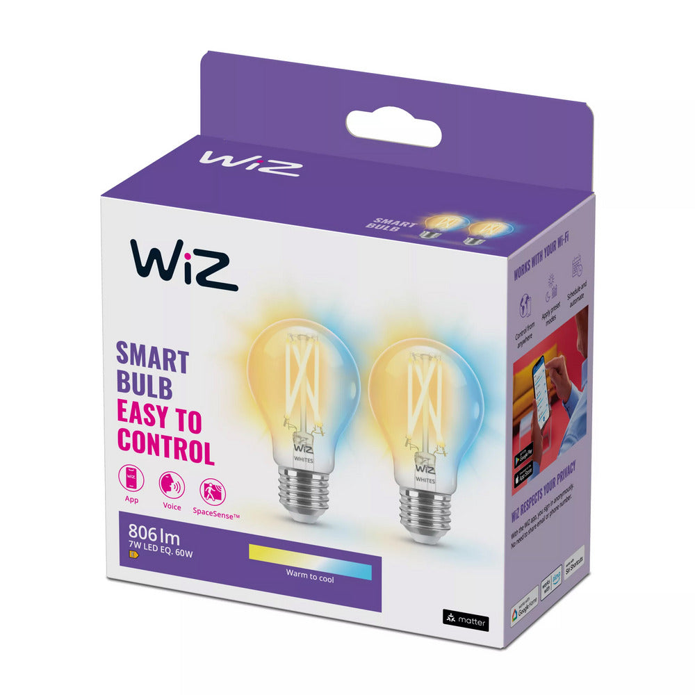 WiZ Led Lamp Filament E27 60W Wit 2st-933054