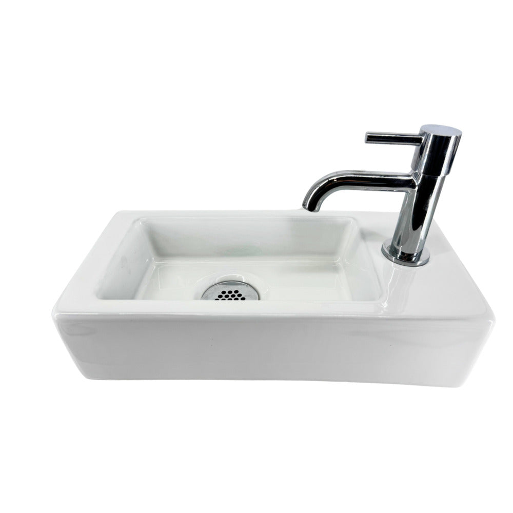 L'Aqua Fonteinset Antwerpen Keramiek Wit en Chroom 36x18x9cm-940545